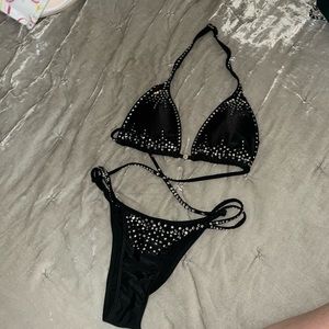 Black rhinestone swimsuit/competition suit